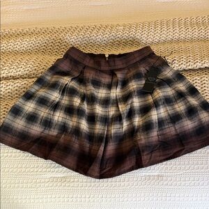 Diamond Supply Co. Checkered Skater Skirt in Brown and Black
